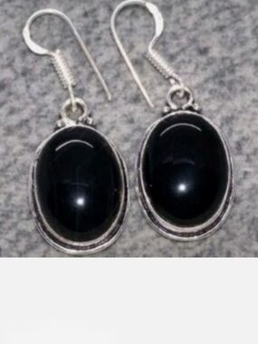 Black Onyx Gemstone 925 Sterling Silver Handmade Drop Dangle Earrings